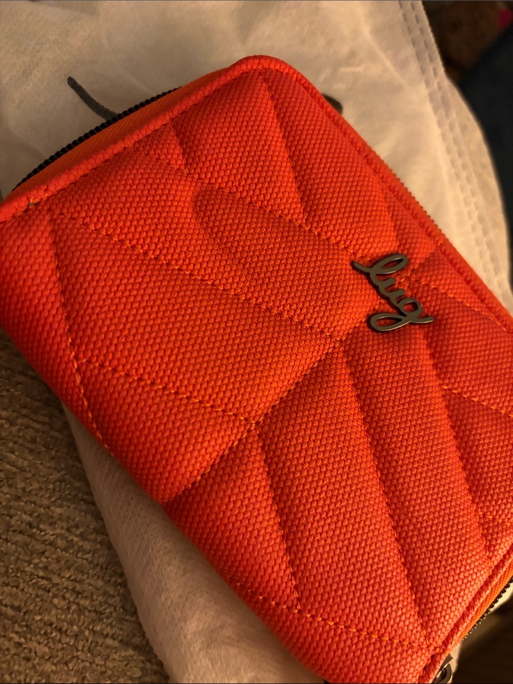 lug like new rodeo matte lux Quilted Zip Wallet - papaya